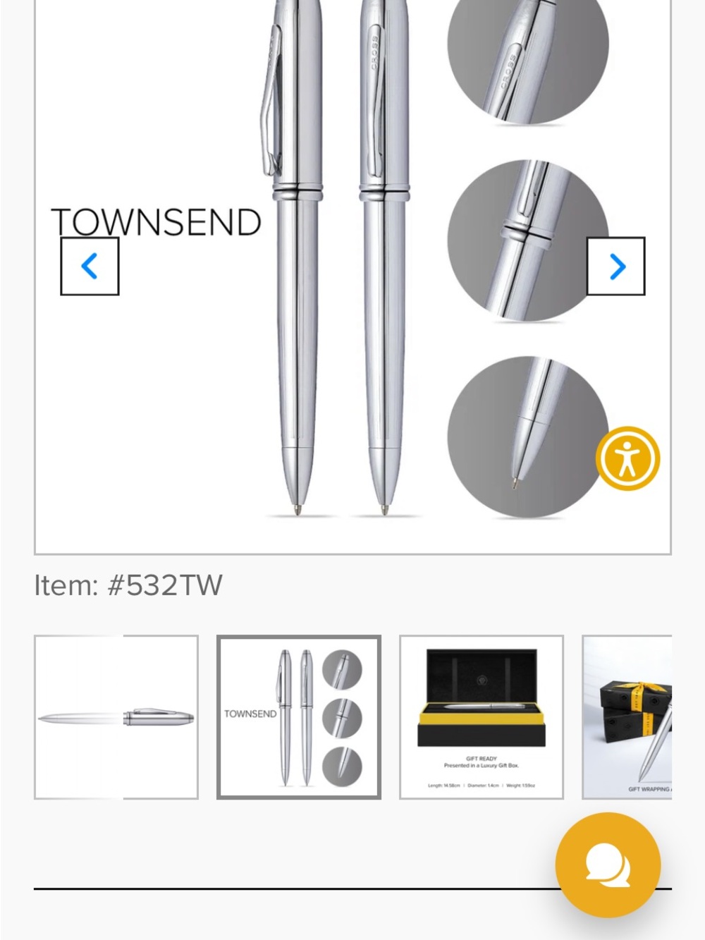Townsend® Lustrous Chrome Ballpoint Pen